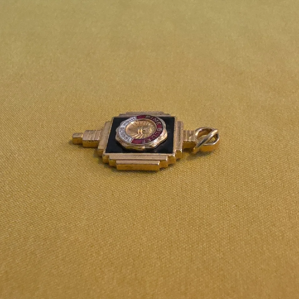 Pine Bluff High School Vintage Charm Pendant in Black and Gold Tone (Unmarked) - Picture 4 of 5